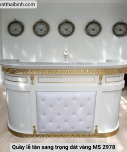 Quầy lễ tân sang trọng dát vàng MS 2978