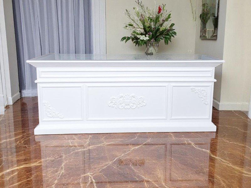 Cách chọn màu sắc quầy tiếp tân hợp mệnh