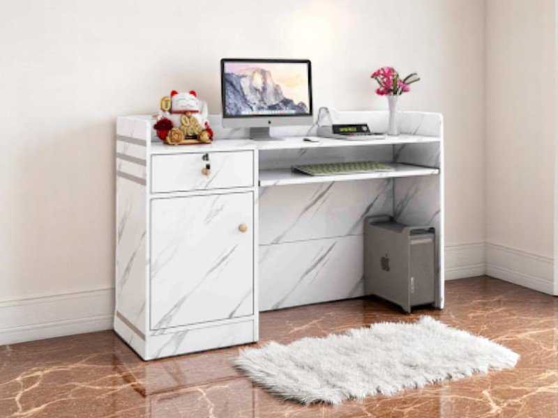 Mẫu quầy tiếp tân chữ L phù hợp không gian