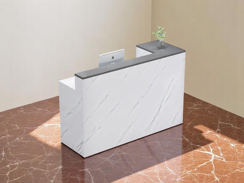 Quầy lễ tân mặt đá marble bền đẹp dễ vệ sinh