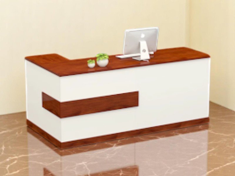 Quầy lễ tân mặt đá marble bền đẹp dễ vệ sinh