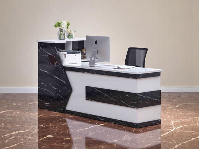 Quầy lễ tân mặt đá marble bền đẹp dễ vệ sinh