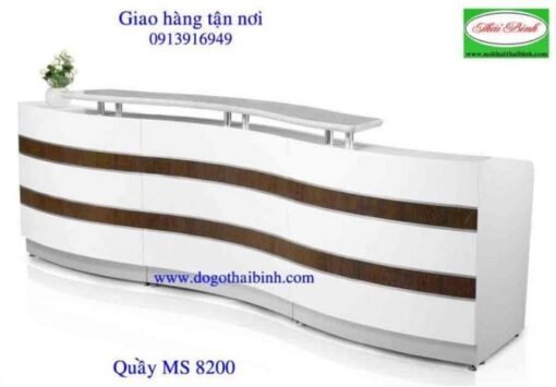 Quầy lễ tân  MS 8200 Size : 1m0 - 1m6 - 2m0. . .  Giá : 4.000.000/ mét dài
