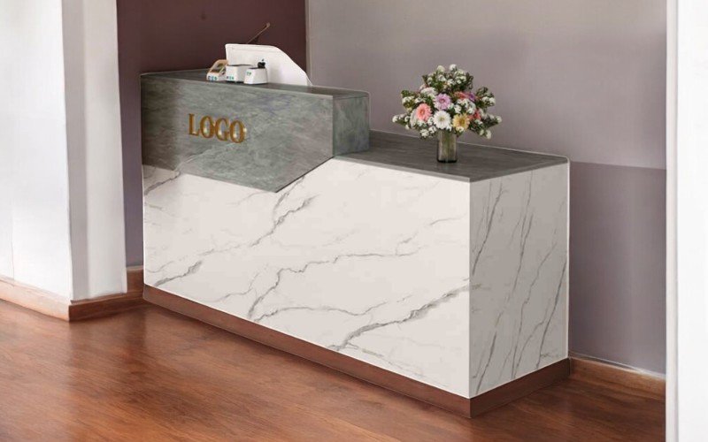 Quầy lễ tân spa nhỏ đẹp hiện đại phù hợp không gian nhỏ
