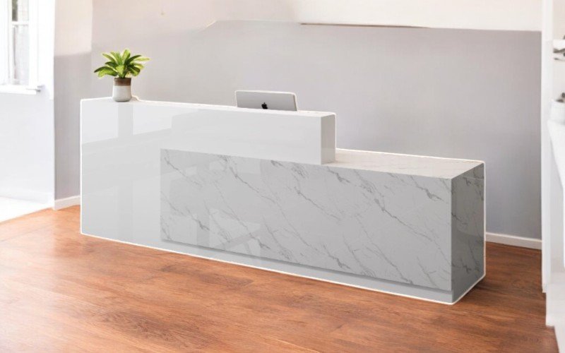 Bàn lễ tân chữ L đẹp hiện đại tối ưu không gian