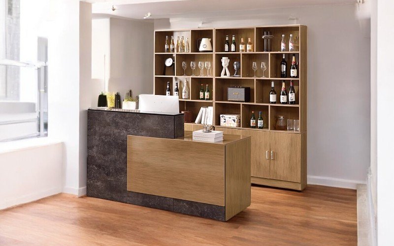 Quầy lễ tân spa nhỏ đẹp hiện đại phù hợp không gian nhỏ