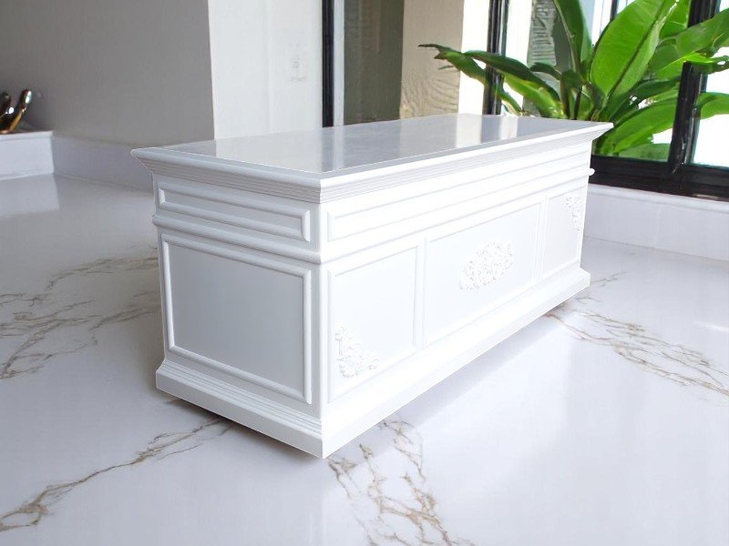 Quầy lễ tân gỗ óc chó sang trọng phù hợp