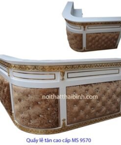 Quầy lễ tân hiện đại cao cấp dát vàng MS 9570 Giá 2m0 x 2m0 = 28.000.000