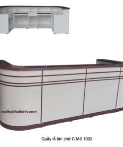 Quầy lễ tân chữ C  dài 3 mét MS 1032 Giá bán= 13.500.000 đ
