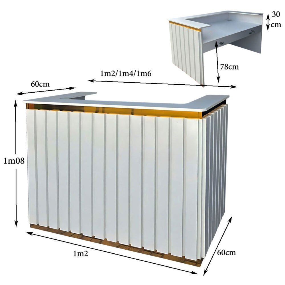 Quầy Thu Ngân Shop Đẹp MS 3194 - Trắng Viền Vàng, Giá Tốt TPHCM - Ảnh 5