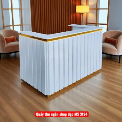 Quầy Thu Ngân Shop Đẹp MS 3194 - Trắng Viền Vàng, Giá Tốt TPHCM