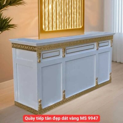 Quầy tiếp tân đẹp dát vàng MS 9947