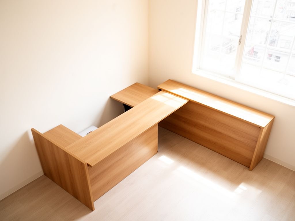 Bố cục quầy lễ tân chữ L cho thiết kế quầy lễ tân văn phòng nhỏ