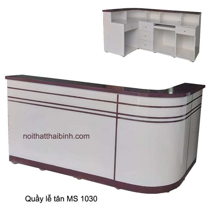 Quầy lễ tân bo góc đẹp MS 1030 Giá bán = 9.000.000 đ