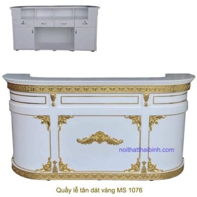 Quầy lễ tân dát vàng khách sạn MS 1076