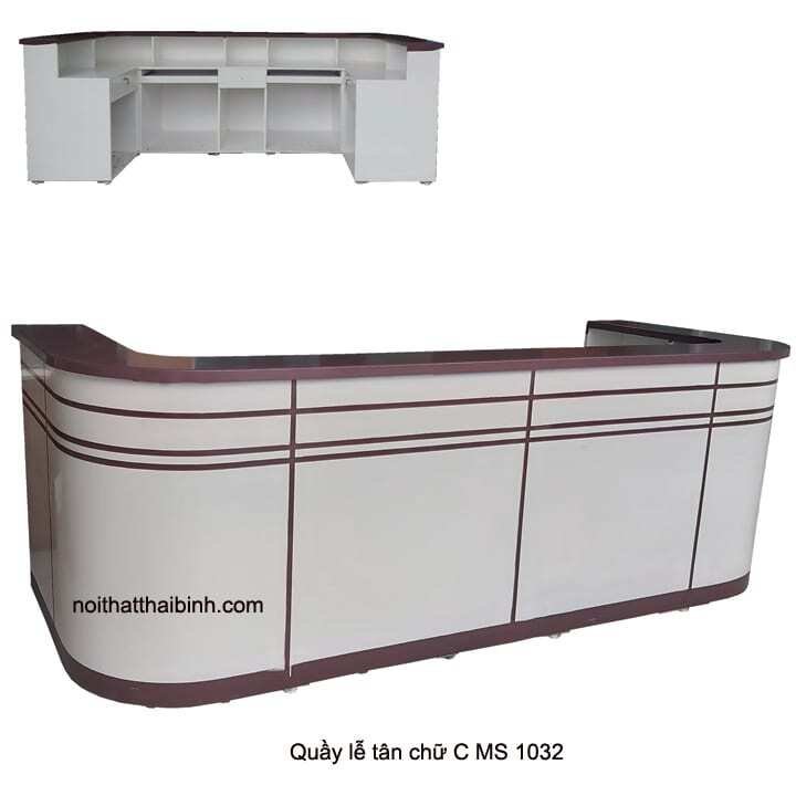 Quầy lễ tân chữ C dài 3 mét MS 1032 Giá bán= 13.500.000 đ