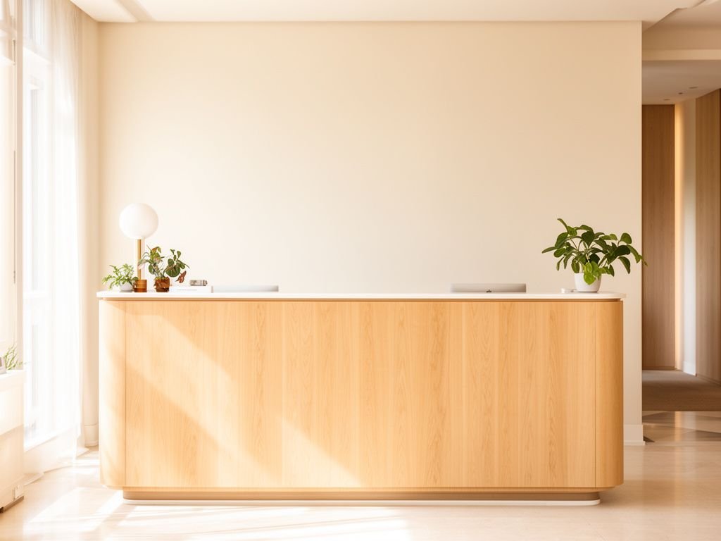 Thiết kế nội thất văn phòng quầy lễ tân phong cách Scandinavian