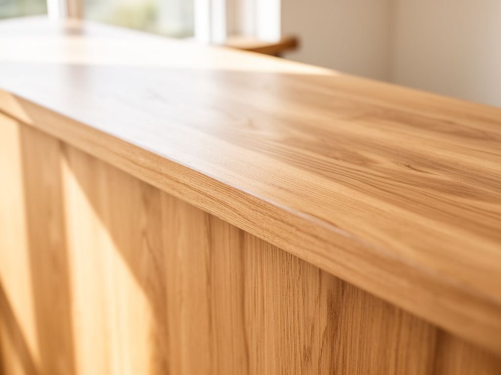 Vân gỗ tự nhiên trên mặt quầy lễ tân gỗ tự nhiên cao cấp